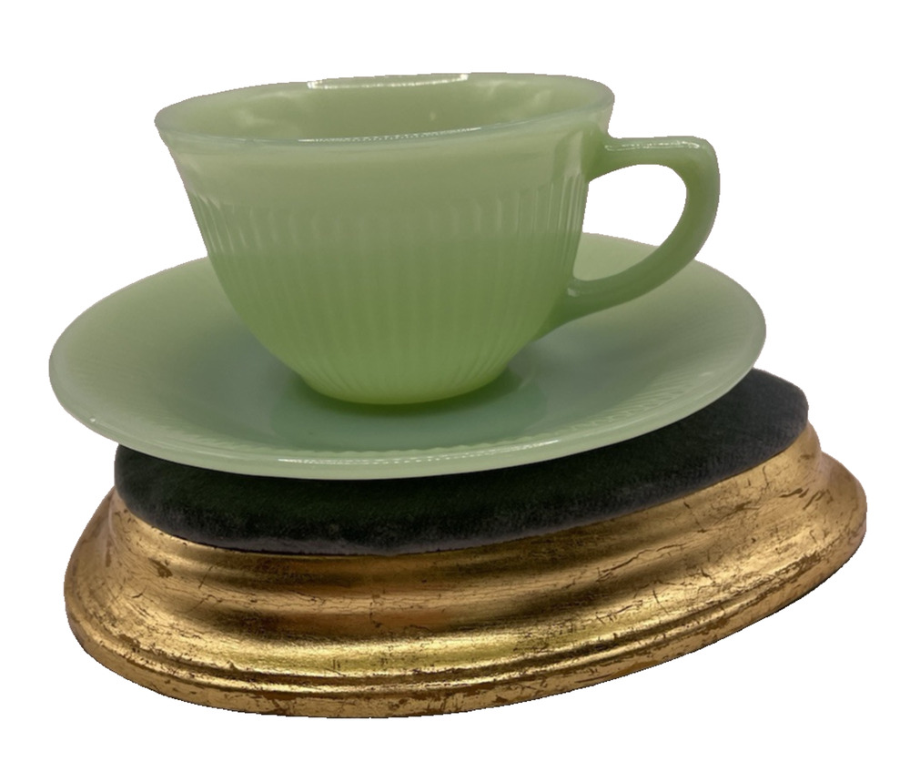 Vintage Jadeite Lancaster Jane Ray Cup and Saucer